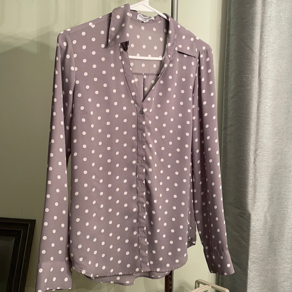 Express small polka dot blouse